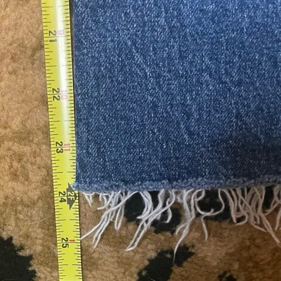 Topshop straight blue jeans womens size 26 waist 24 length cut frayed - Picture 6 of 6